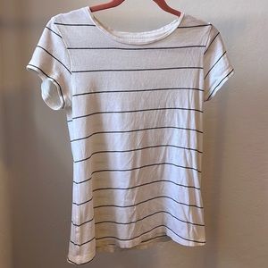 Small H&M White with Black Stripe Shirt